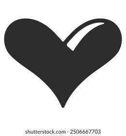 Decorative heart vector icon isolated on a white background.