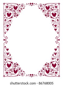 decorative hearts frame