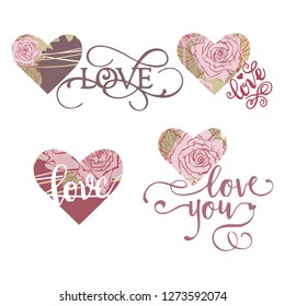 decorative hearts on a white background. vector