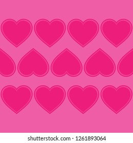 Decorative hearts of pieces with stroke. Seamless pattern. Valentine's day. Vector illustration. Can be used for wallpaper, textile, invitation card, wrapping, web page background.