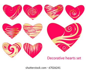 Valentine?s decorative hearts set.