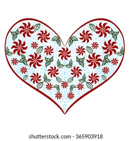 Decorative hearts - vector background. Imitation Irish lace. Valentine's Day. Wedding. Gift packaging, printing, textile, background cute card. 