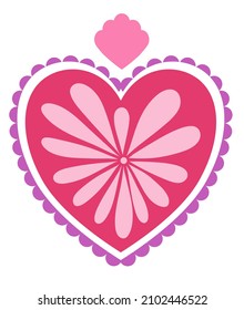 Decorative hearts with wings eyes for valentines day bright love decor for cards posters invitations wedding holiday party. Vector illustration
