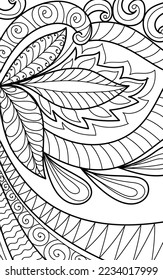 Decorative henna design coloring book page vector illustration