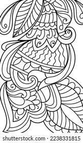 Ilustración vectorial de la página del libro de diseño de henna decorativa
