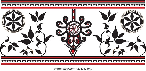 Decorative highlander patterns. 
Two colours.