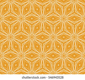 decorative holiday floral ornament. vector illustration. for interior design, wallpaper, paper fill. orange color