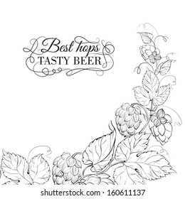 Decorative hops cover design. Vector illustration.