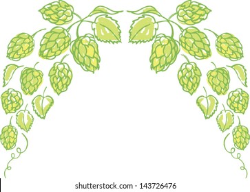 Decorative hops vector illustration border