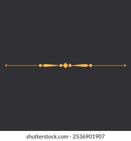 Ein dekoratives horizontales Liniendesign mit geometrischen Formen in Orange auf dunklem Hintergrund.