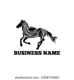 plantilla de vector de logotipo de caballo decorativo