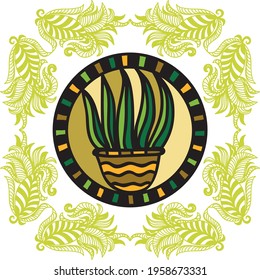 Decorative house plant. Vector illustration