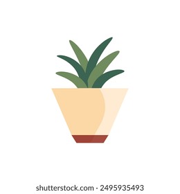 Decorative House Plants, Indoor Plants in Pots. Indoor plants in pot landscaping at home. Decor for the apartment and garden. Vector illustration