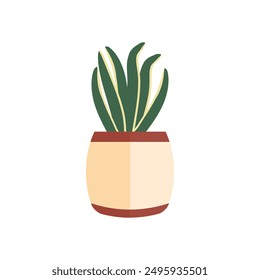 Decorative House Plants, Indoor Plants in Pots. Indoor plants in pot landscaping at home. Decor for the apartment and garden. Vector illustration