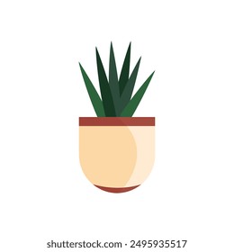 Decorative House Plants, Indoor Plants in Pots. Indoor plants in pot landscaping at home. Decor for the apartment and garden. Vector illustration