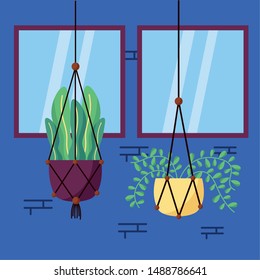 decorative house plants interior fresh natural vector illustration
