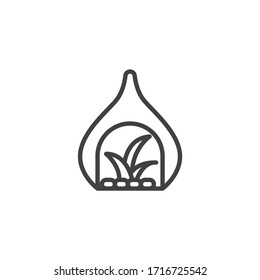 Decorative houseplant line icon. linear style sign for mobile concept and web design. House Plant decor outline vector icon. Symbol, logo illustration. Vector graphics