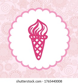 Decorative ice cream. Vector illustration