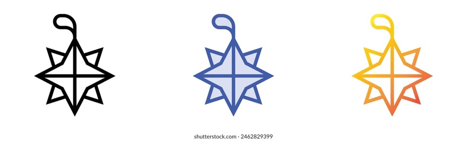 decorative icon. Linear, Blue Fill and Gradient Style Design Isolated On White Background