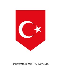 Decorative icon of Turkish flag. Vector.