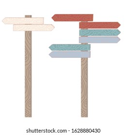 Decorative icons of signposts with blank space.