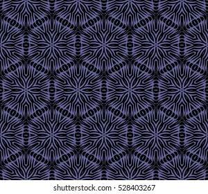decorative illusion pattern. seamless vector illustration. line and shape. blue color