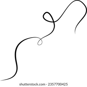 Decorative Illustrated Abstract Wave Line Graphic Element.