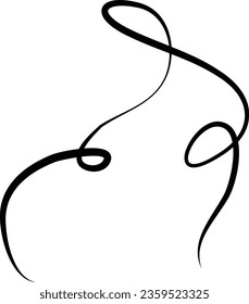 Decorative Illustrated Abstract Wave Line Graphic Element