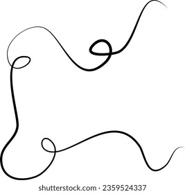 Decorative Illustrated Abstract Wave Line Graphic Element.