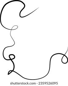 Decorative Illustrated Abstract Wave Line Graphic Element.