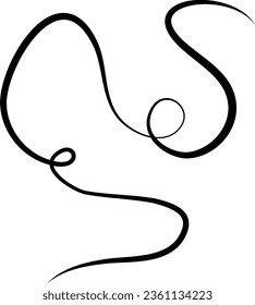 Decorative Illustrated Abstract Wave Line Graphic Element