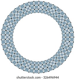 Decorative illustrated circle frame made of portuguese tiles