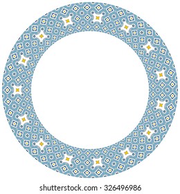 Decorative illustrated circle frame made of portuguese tiles