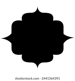 Decorative illustrated ornament frame icon shape design.