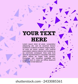 Decorative illustrated scattered triangles shape and geometric background design.