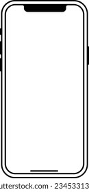 Decorative Illustrated Smartphone Line Icon Illustration Element.