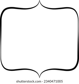 Decorative Illustrated Vintage Frame Border Line Illustration.