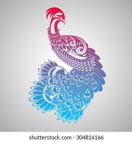 Decorative illustration of peacock