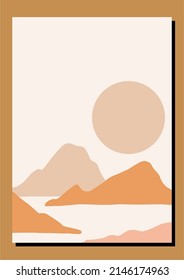 Decorative Illustrations Abstract contemporary aesthetic backgrounds landscapes set with sunrise, sunset, night. SSTKabstract
