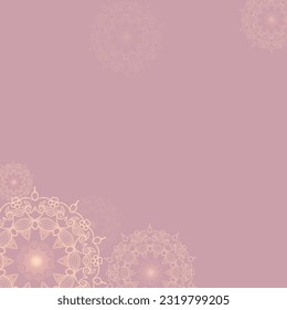 Decorative Illustrations, Seamless background, abstract floral frame on a pink background, greeting cards, invitations, wedding, birthday, party, Valentine's day, Vector Art