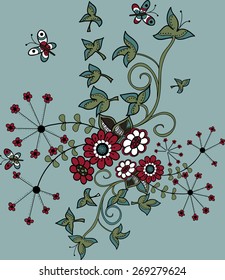 decorative image of flowers and plant elements