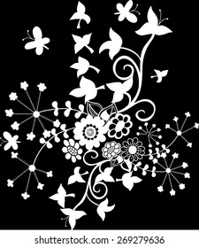 decorative image of flowers and plant elements