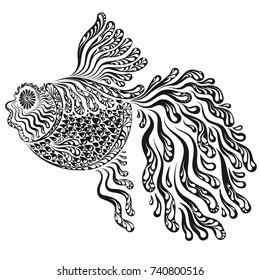 Decorative image of goldfish vector illustration