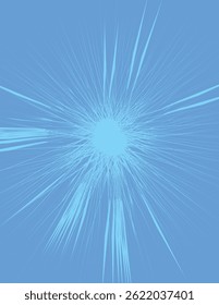 A decorative image of a light blue burst made of thin lines exploding from the center on a slightly darker blue background.