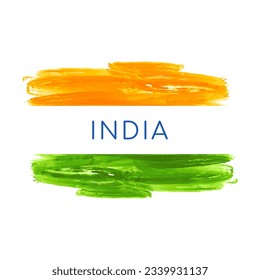 Decorative Indian flag theme brush stroke design isolated background vector