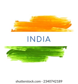 Diseño de trazo de pincel de bandera india decorativo vector de fondo aislado