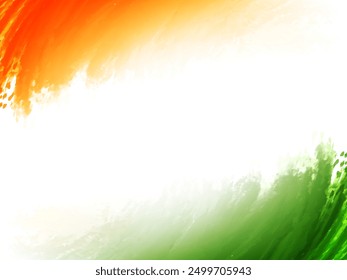 Decorative Indian flag theme tricolor watercolor brush stroke design card vector