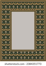 Decorative Indian floral frame with corner design. Vector border design for nikahnama, invitation card, frame, background, print etc.