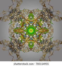 Decorative Indian Round Mandala on white background. Colored over. Islam, Arabic, Indian, Turkish, Pakistan. Christmas Card Mandala Design. Invitation Card, Scrapbooking. Vintage pattern.