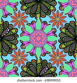 Decorative Indian Round Mandala Vector Design. Vintage Arabic Pattern for Christmas Card, Invitation or Scrapbooking. 
